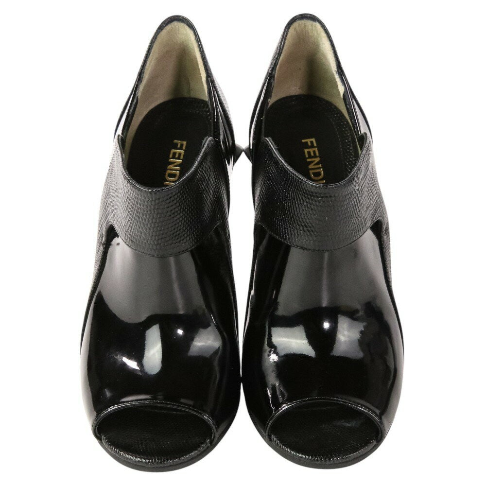 FENDI Boots Shoes EU 37 US 7 Leather Black Authentic
