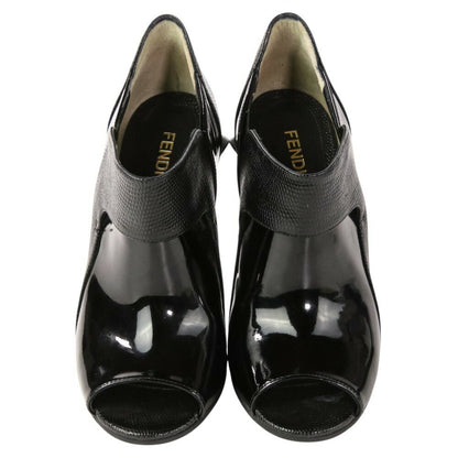 FENDI Boots Shoes EU 37 US 7 Leather Black Authentic