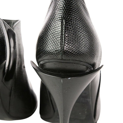 FENDI Boots Shoes EU 37 US 7 Leather Black Authentic