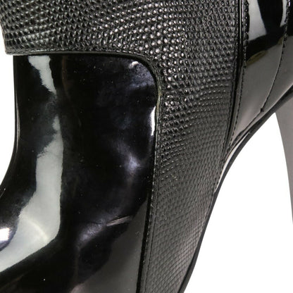 FENDI Boots Shoes EU 37 US 7 Leather Black Authentic