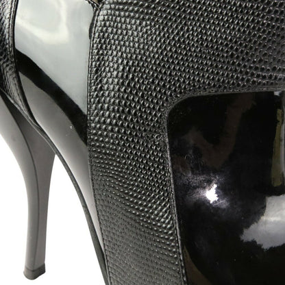 FENDI Boots Shoes EU 37 US 7 Leather Black Authentic