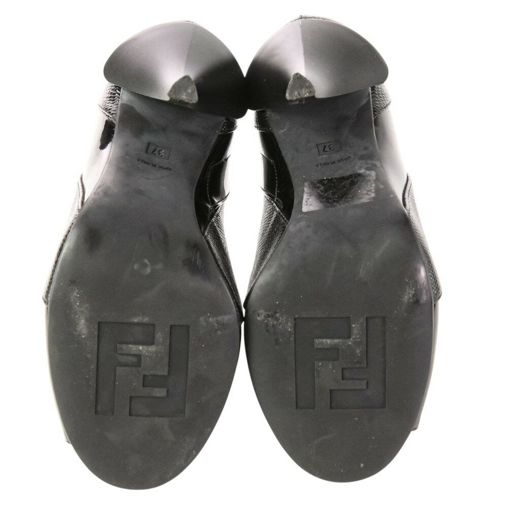 FENDI Boots Shoes EU 37 US 7 Leather Black Authentic