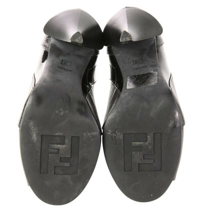FENDI Boots Shoes EU 37 US 7 Leather Black Authentic
