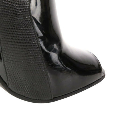 FENDI Boots Shoes EU 37 US 7 Leather Black Authentic