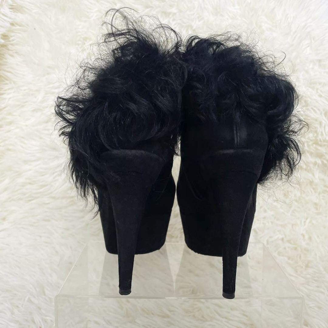 FENDI Short Boots Shoes EU 36.5 US 6.5 Suede Black Authentic