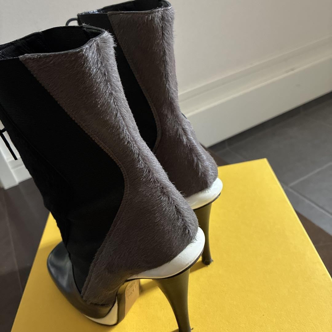 FENDI Boots Shoes EU 37 US 7 Black Navy Brown Authentic
