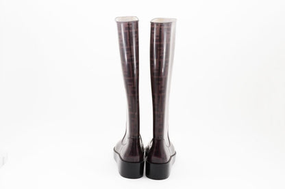 FENDI Rain Boots Shoes FF Zucca EU 38 US 8 Authentic