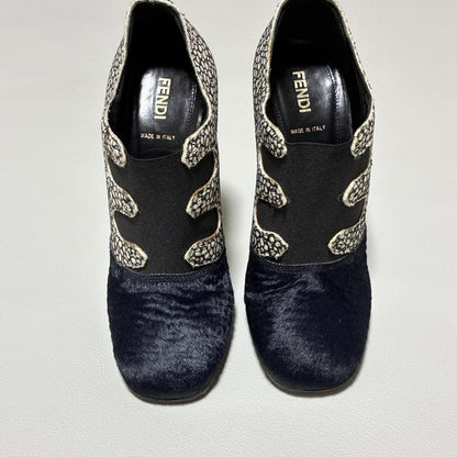 FENDI Short Boots Shoes EU 37 US 7 Black Authentic
