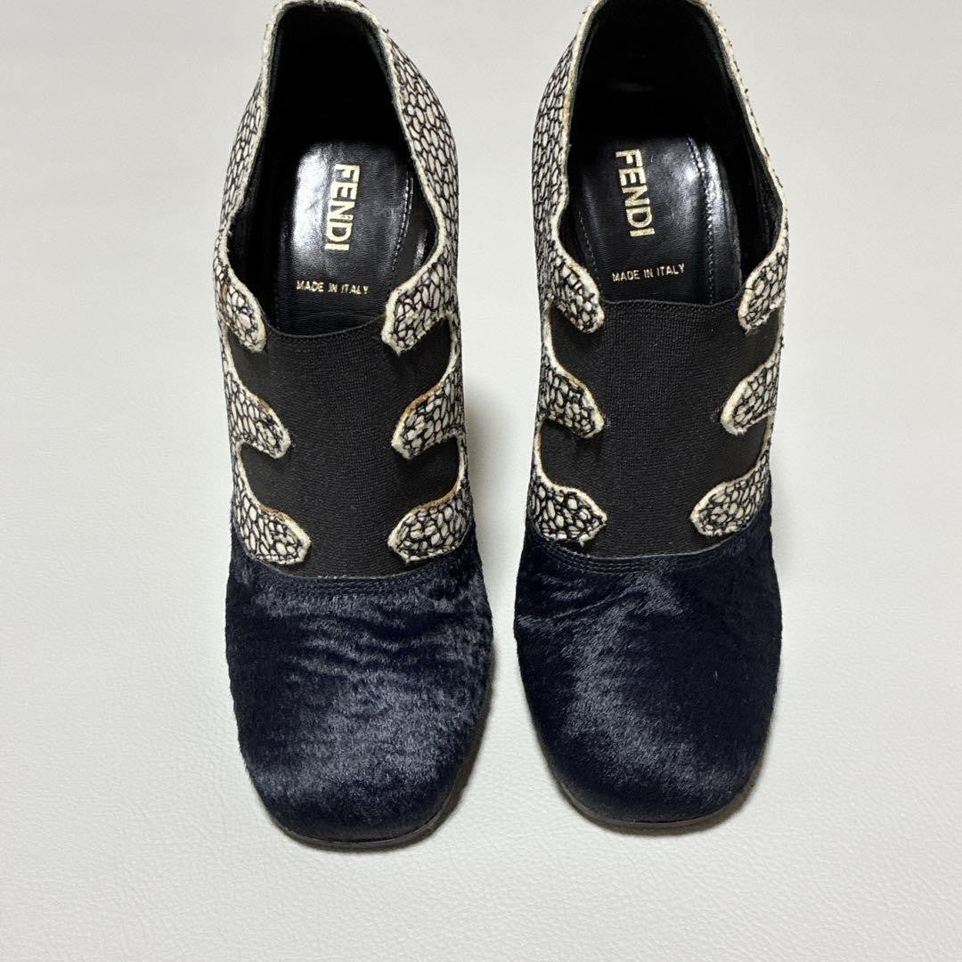 FENDI Short Boots Shoes EU 37 US 7 Black Authentic