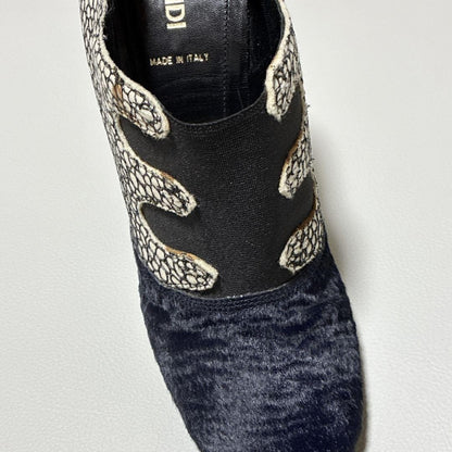 FENDI Short Boots Shoes EU 37 US 7 Black Authentic
