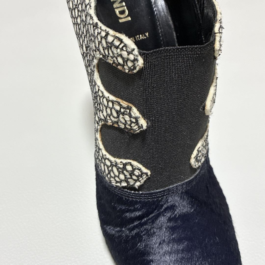 FENDI Short Boots Shoes EU 37 US 7 Black Authentic