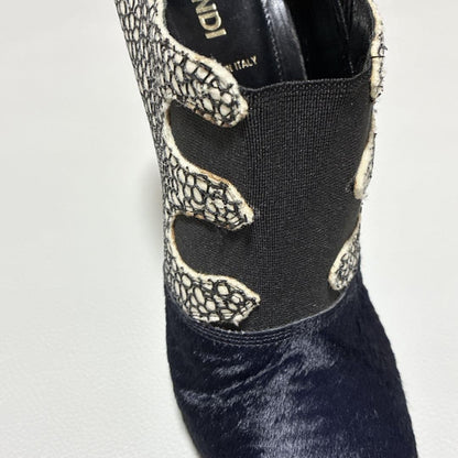 FENDI Short Boots Shoes EU 37 US 7 Black Authentic