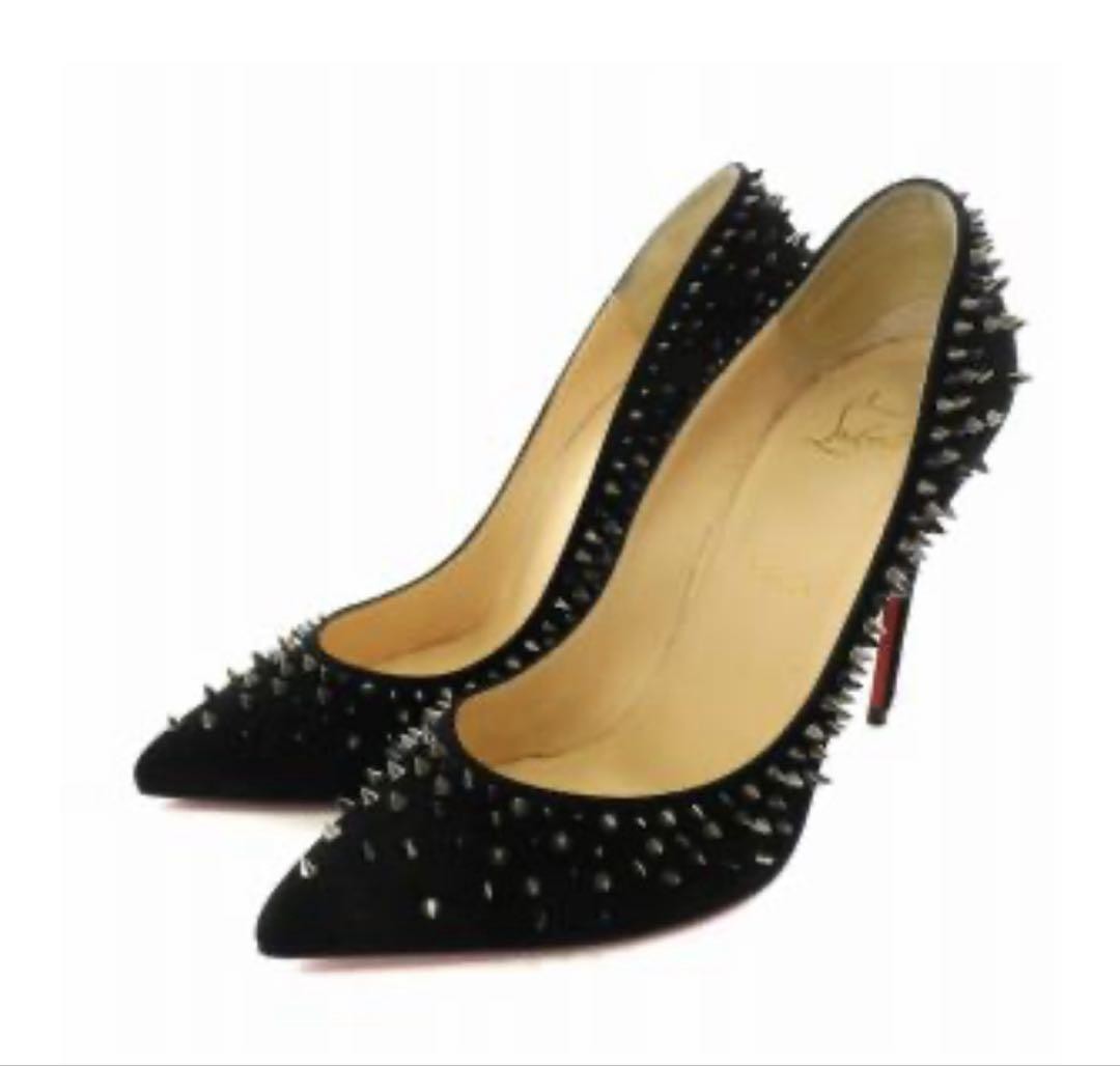 Christian Louboutin Shoes Pumps Heel Studs EU 36 US 6 Suede Authentic