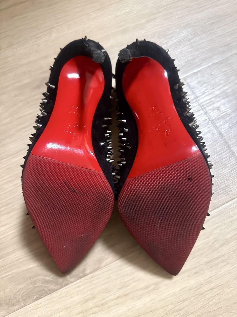 Christian Louboutin Shoes Pumps Heel Studs EU 36 US 6 Suede Authentic