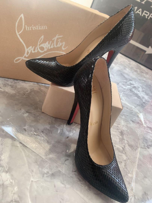 Christian Louboutin Shoes Pumps Heel EU 36 US 6 Black Authentic