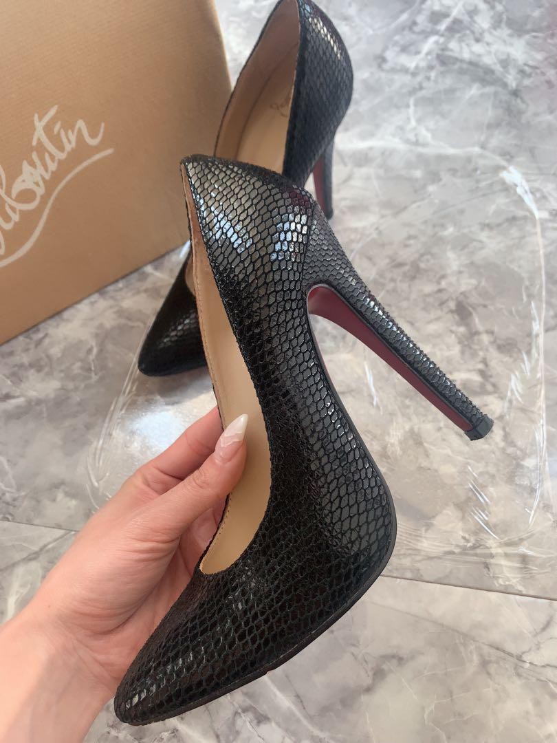 Christian Louboutin Shoes Pumps Heel EU 36 US 6 Black Authentic