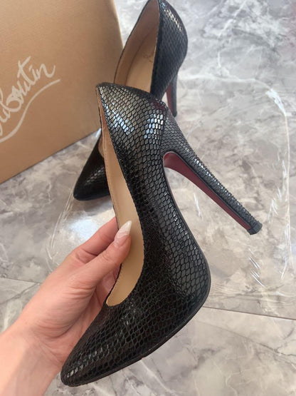 Christian Louboutin Shoes Pumps Heel EU 36 US 6 Black Authentic