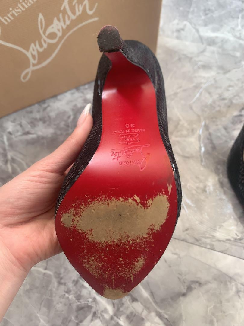 Christian Louboutin Shoes Pumps Heel EU 36 US 6 Black Authentic