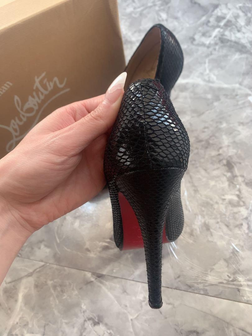 Christian Louboutin Shoes Pumps Heel EU 36 US 6 Black Authentic