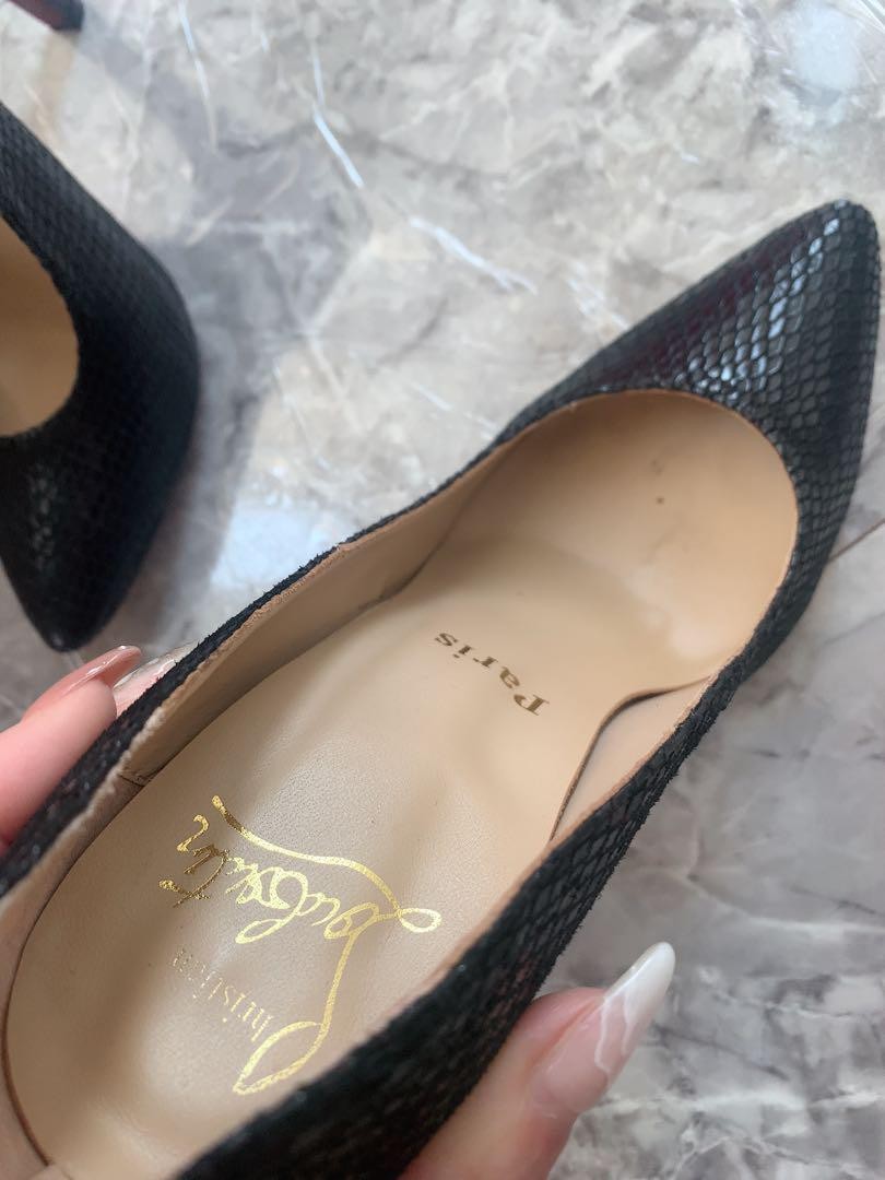 Christian Louboutin Shoes Pumps Heel EU 36 US 6 Black Authentic