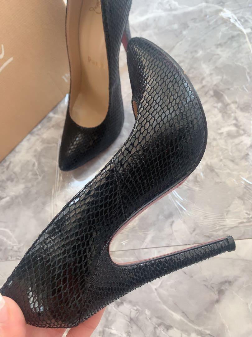 Christian Louboutin Shoes Pumps Heel EU 36 US 6 Black Authentic