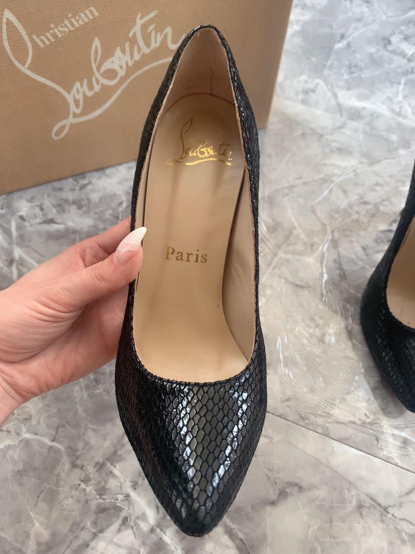 Christian Louboutin Shoes Pumps Heel EU 36 US 6 Black Authentic
