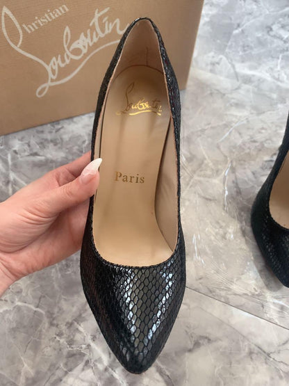 Christian Louboutin Shoes Pumps Heel EU 36 US 6 Black Authentic