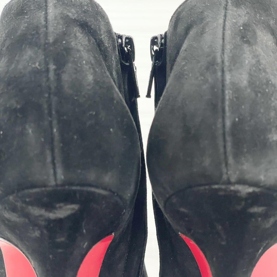 Christian Louboutin Short Boots Shoes EU 36.5 US 6.5 Suede Black Authentic