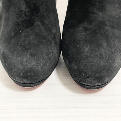 Christian Louboutin Short Boots Shoes EU 36.5 US 6.5 Suede Black Authentic