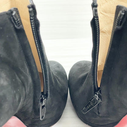 Christian Louboutin Short Boots Shoes EU 36.5 US 6.5 Suede Black Authentic