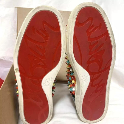 Christian Louboutin Sneakers Shoes High-cut Studs EU 36.0 US 6.0 Multicolor Auth