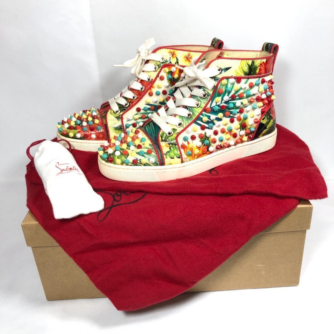 Christian Louboutin Sneakers Shoes High-cut Studs EU 36.0 US 6.0 Multicolor Auth
