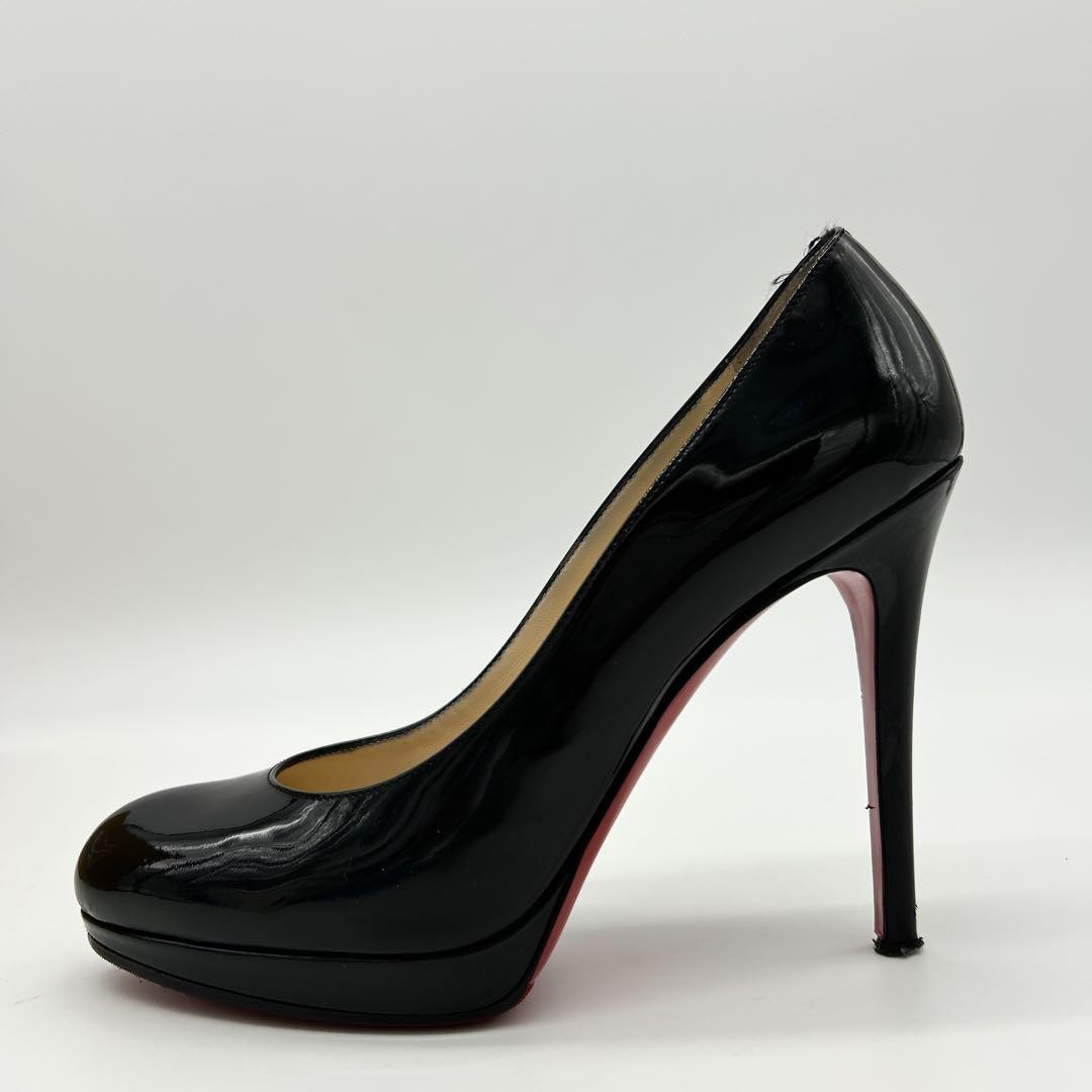 Christian Louboutin Shoes Pumps Heel EU 38 US 8 Patent Leather Black Red Auth