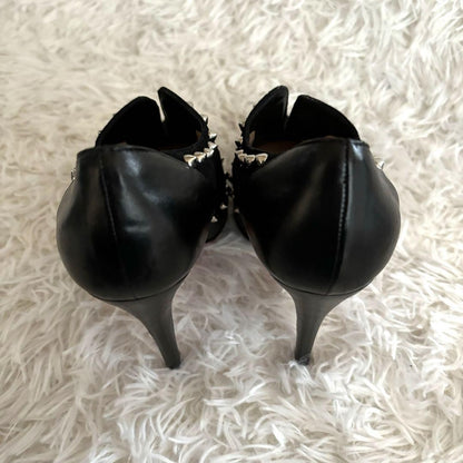 Christian Louboutin Shoes Pumps Heel Studs EU 36.5 US 6.5 Suede Leather Black