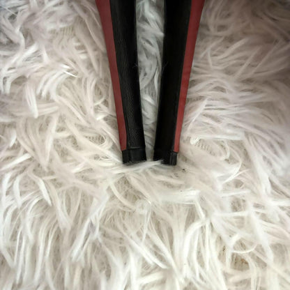 Christian Louboutin Shoes Pumps Heel Studs EU 36.5 US 6.5 Suede Leather Black