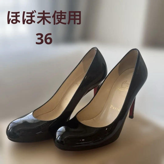 Christian Louboutin Shoes Pumps Heel EU 36 US 6 Patent Leather Black Auth