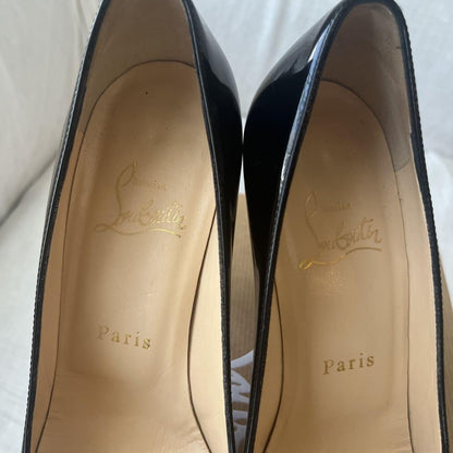 Christian Louboutin Shoes Pumps Heel EU 36 US 6 Patent Leather Black Auth