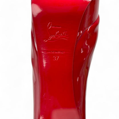 Christian Louboutin Shoes Pumps Heel EU 37 US 7 Patent Leather Red Auth