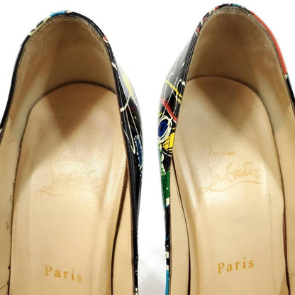 Christian Louboutin Shoes Pumps Heel EU 38 US 8 Black Multicolor Auth