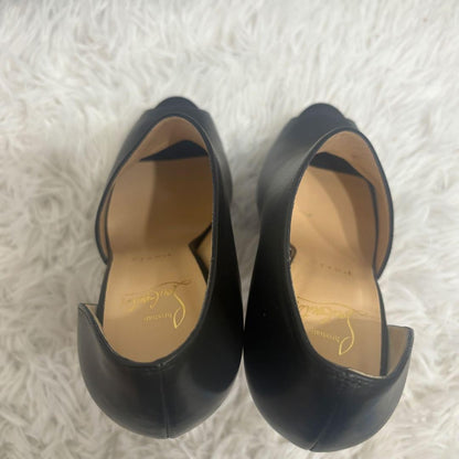 Christian Louboutin Shoes Pumps Heel EU 37 US 7 Leather Black Authentic