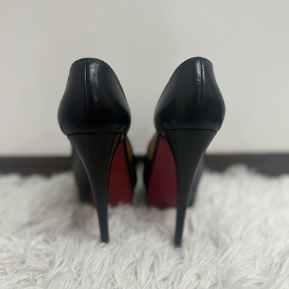 Christian Louboutin Shoes Pumps Heel EU 37 US 7 Leather Black Authentic