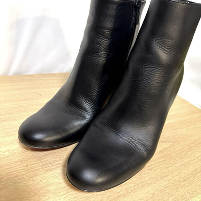 Christian Louboutin Short Boots Shoes Studs EU 37 US 7 Leather Black Authentic