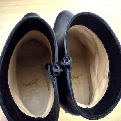 Christian Louboutin Short Boots Shoes Studs EU 37 US 7 Leather Black Authentic