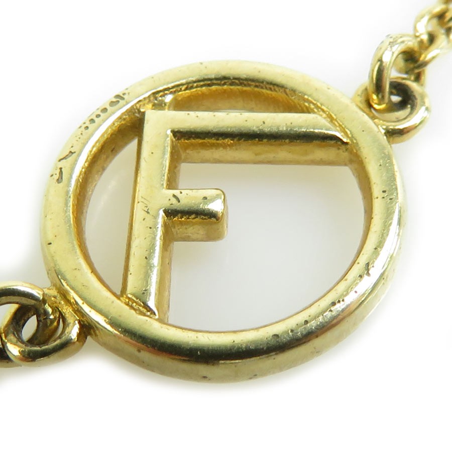 FENDI Bracelet Bangle F is Metal Gold Authentic