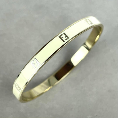 FENDI Bracelet Bangle FF Gold Authentic