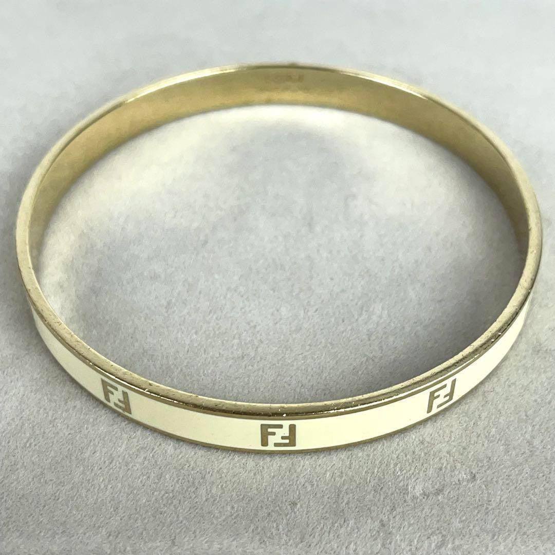 FENDI Bracelet Bangle FF Gold Authentic