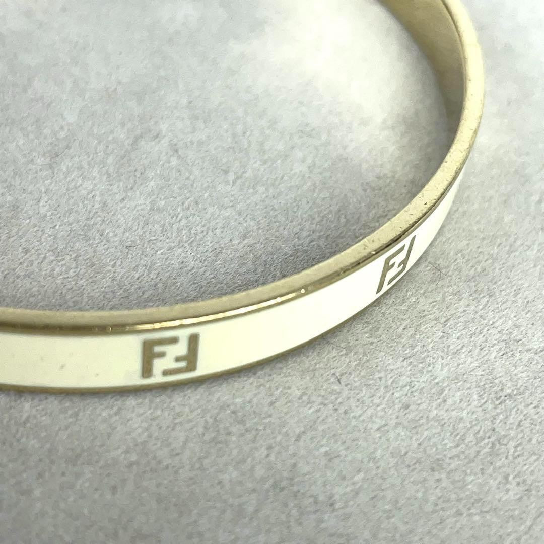 FENDI Bracelet Bangle FF Gold Authentic