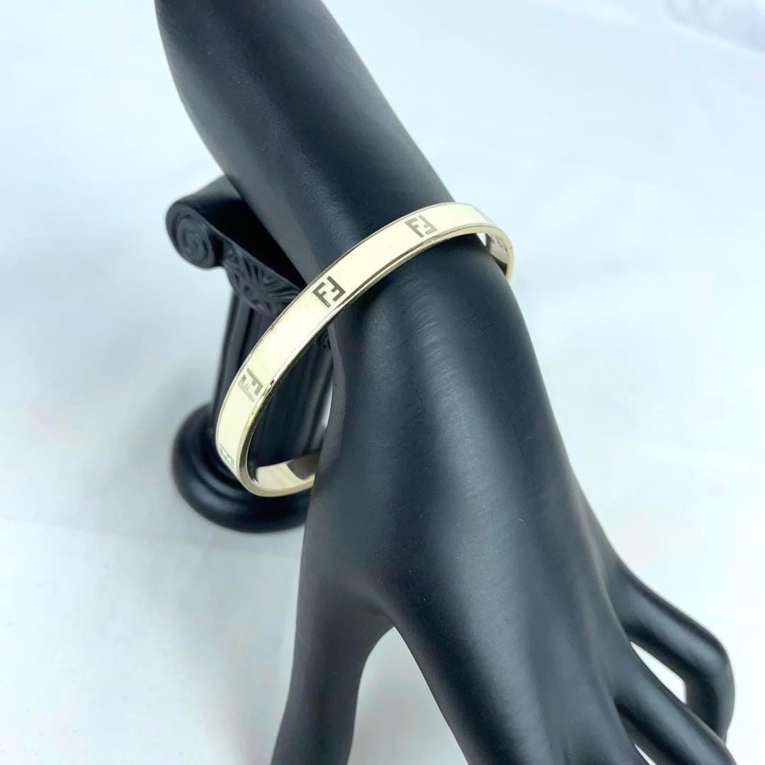 FENDI Bracelet Bangle FF Gold Authentic