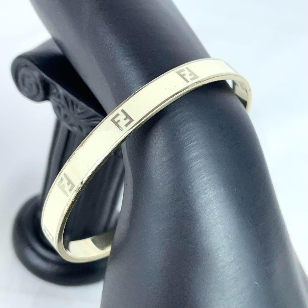 FENDI Bracelet Bangle FF Gold Authentic