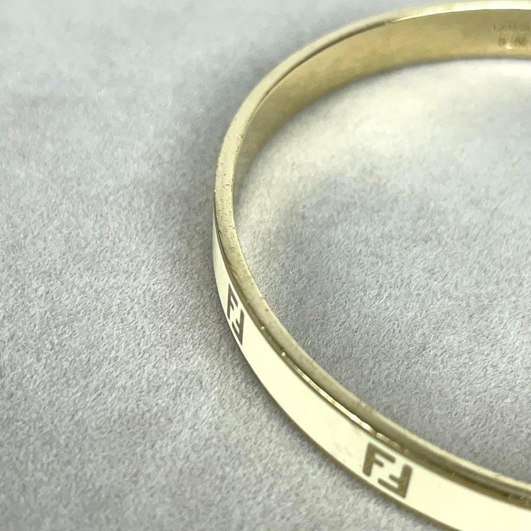 FENDI Bracelet Bangle FF Gold Authentic